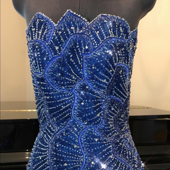 Blue Pageant Dress, Stephen Yearick Couture - Picture 4 of 9